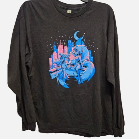 Helluva Boss Loona & Octavia Night Out Long Sleeve Shirt 2XL Rare Variant Vivzio - Picture 2 of 9